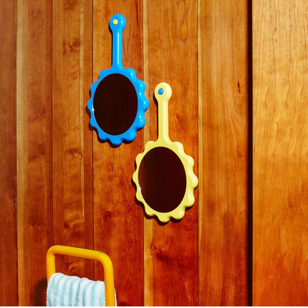 Areaware Sunflower Super Cute Handheld Mirror, Blue, Slight Imperfections